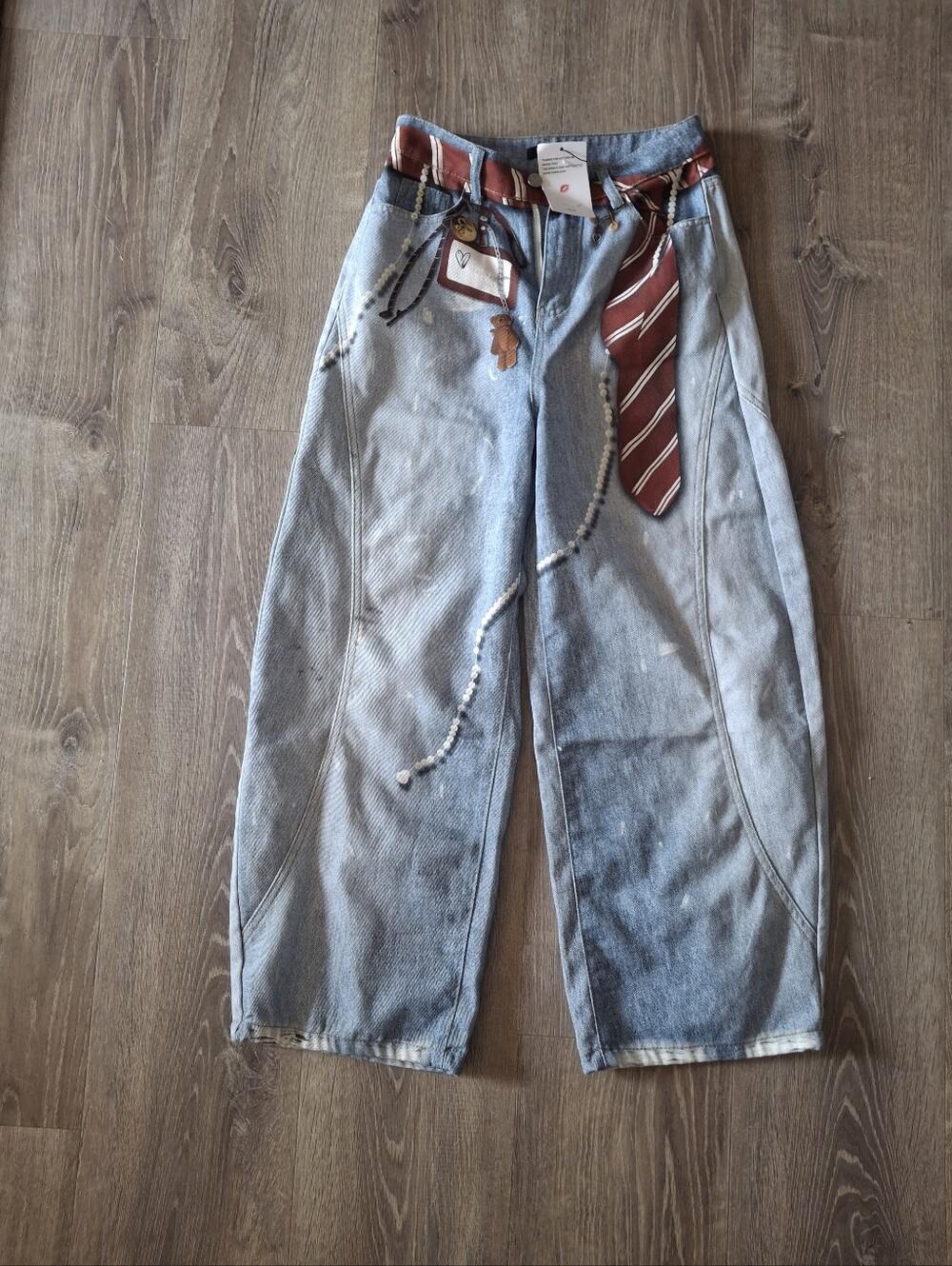 Micas Denim Illusion Print High Waist Jeans size small skater avril lavigne Y2K